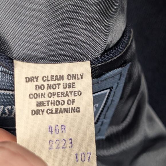 Christopher Hayes 44R Mens Blazer Navy USA Made 2 Button Tailored Sport Coat - Picture 5 of 7